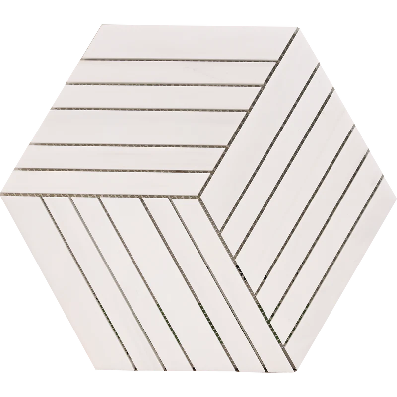 Sky White Belgium Honed Mosaic 12"